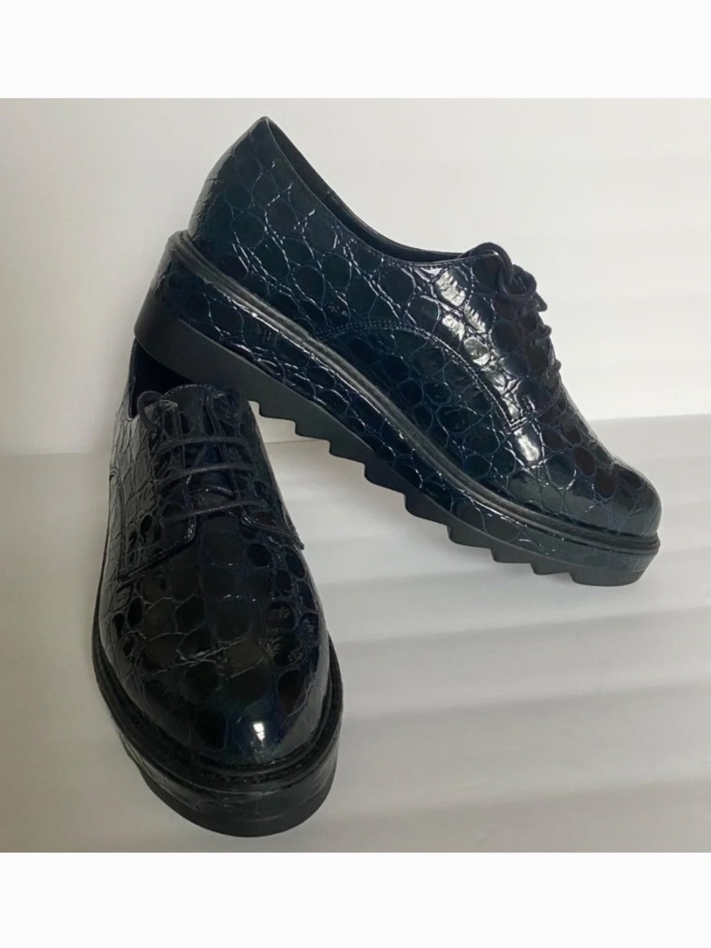 YOOX Faux Patent Leather Brogues Oxfords Sz 8